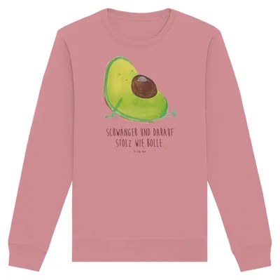 Produktbild von Mr. & Mrs. Panda Rundhals Pullover Avocado Schwangerschaft Größe XXL - Canyon Pink - Geschenk, Liebe, Pulli, Sweatshirt, Baumwoll, Sweater, Schwanger, Babyparty, Baby
