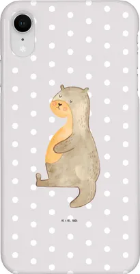 Produktbild von Mr. & Mrs. Panda Iphone XR Handyhülle Otter Bauch - Grau Pastell - Geschenk, Handy Case, Satt, dick, voll Gefuttert, Sportmuffel, Premium Kunststoff, Zufrieden