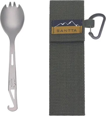 Obrázek produktu pro Titanová cestovní sada – lžíce, vidlička a nůž v jednom, plus otvírák na lahve, ideální pro outdoorové dobrodružství
