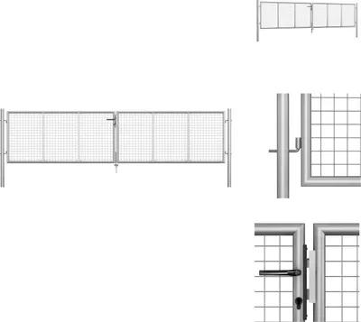 Obrázek produktu pro vidaXL Zahradní brána Pozinkovaná ocel 415 x 125 cm Stříbrná - Zahradní brány