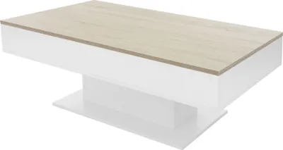Obrázek produktu pro Konferenční stolek ML-Design se 2 odkládacími přihrádkami, 110x60x40 cm, dubový vzhled/bílá barva