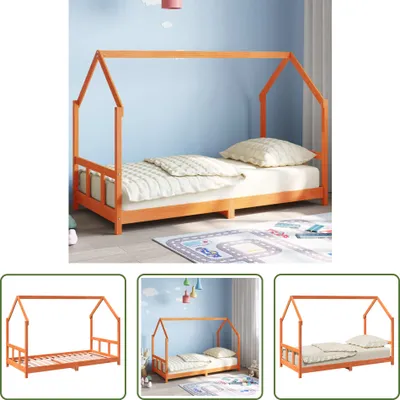 Produktbild von The Living Store Kinderbett Wachsbraun 90x190 cm Massivholz Kiefer