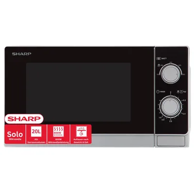Produktbild von Sharp R200INW Solo-Mikrowelle/ 20 L/ 800 W/ 5 Leistungsstufen/Timer von 35 Minuten bis 00 Sekunden/gewichtgesteuertes Auftauen/Energiesparmodus/Glasdr