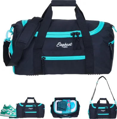 Produktbild von Sporttasche Mädchen Elephant Hero Signature Tasche Gym Fitness Kindertasche Nass- / Schuhfach Schulsport Turnen Schule Reisetasche Kinder Freizeit Tasche sports bag 42 cm 18 Liter 13017 Tiff Türkis Black