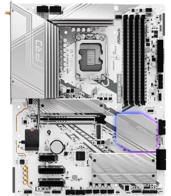 Zdjęcie produktu dla Asrock Z890 Pro RS WiFi White, Intel, LGA 1851 (Socket V1), Intel Core Ultra (Series 2), LGA 1851, DDR5-SDRAM, 256 GB