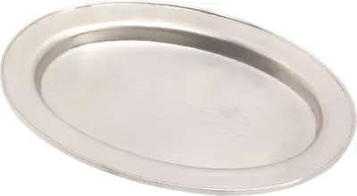 Produktbild von Klassisches Tablett Oval 9x5,5cm Messing Vernickelt Schmuckablage Kerzenteller