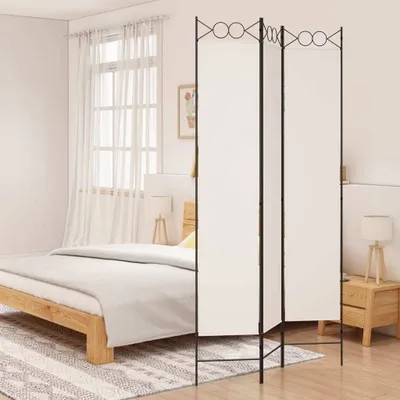 Produktbild von "im Angebot" 3-tlg. Paravent Weiß 120x220 cm Stoff - Paravents CC15891