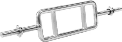 Produktbild von GORILLA SPORTS® Trizepstrainer - Ø 30mm, Rahmenhantel mit 2 Sternverschlüsse, bis 200 kg, Verchromt, Gerändelt - Trizeps Hantelstange, Trizepsstange, Trizeps Bizeps Stange