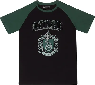 Produktbild von Harry Potter - "Slytherin" T-Shirt für Herren/Damen Uni Raglanärmel HE3172 (M) (Schwarz)