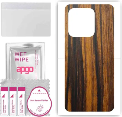 Produktbild von apgo Rückseite Schutzfolie, Skin, kompatibel mit Realme C53, Hinten Displayschutzfolie aus Vinylfolie, kratzfest, einfache Montage - Tigerwood