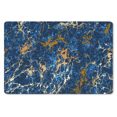 Produktbild von MuchoWow® Mauspad Mousepad Marmor - Textur - Gold - Blau 27x18 cm - Mousepads - Maus Mat - Pad - Mausunterlage - Büroartikel - Desk Matten