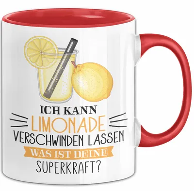 Produktbild von Limonade-Liebhaber Tasse Geschenk Ich Kann Limonade Verschwinden Lassen Was Ist Deine Superkraft Becher Geschenkidee Limonade Kaffee-Becher (Rot)