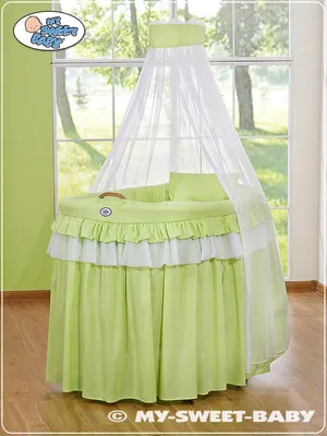 Immagine prodotto di Cestino in vimini con baldacchino - Little Princess verde