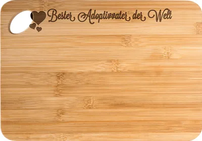 Produktbild von Mr. & Mrs. Panda Hackbrett Adoptivvater - Transparent - Geschenk, Herz Liebe Verliebt Dankeschön Geburtstag Bester Beste Bedanken, Holzbrett, Frühstücksbrettchen, Mann