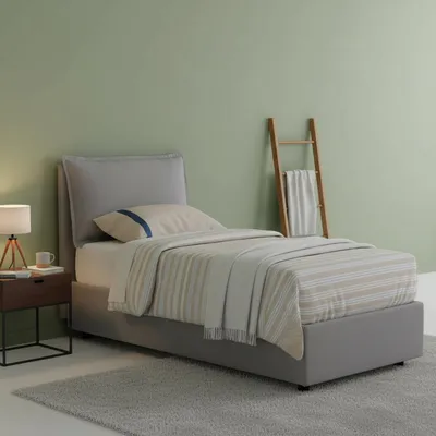 Immagine prodotto di Talamo Italia Letto Singolo Ancara 95x215 cm Grigio, Materasso Incluso Sfoderabile  Italy