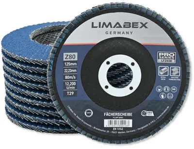 Produktbild von Fächerscheiben 125 mm Metall Stahl Edelstahl Z80 Lamellenscheiben INOX 20 Stück PRO Series