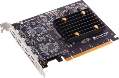 Produktbild von Sonnet USB3C-8PM-E, PCIe, USB 3.2 Gen 2 (3.1 Gen 2), Niedriges Profil, PCI 3.0, Schwarz, 10 Gbit/s