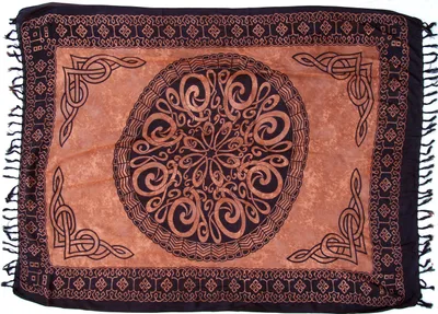 Produktbild von Bali Sarong, Wandbehang, Wickelrock, Sarongkleid - Celtic Braun, Uni, Viskose, 160*110*0,5 cm, Sarongs & Tücher