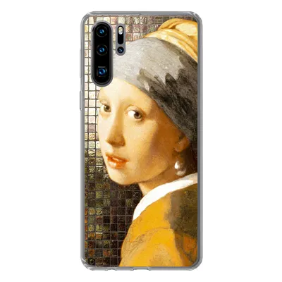 Produktbild von MuchoWow® Handyhülle Schutzhülle Hülle für Huawei P30 Pro Mädchen mit Perlenohrring - Vermeer - Kacheln Silikon Softcase Handy Hülle - Schutzdeckel