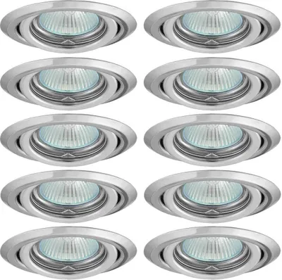 Produktbild von 10 x Einbaustrahler Einbauleuchte AXEL 2115 Chrom rund max. 35W ohne Leuchtmittel schwenkbar