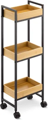 Produktbild von Famanu Badschrank auf Rollen - Aufbewahrungseinheit mit drei Schubladen