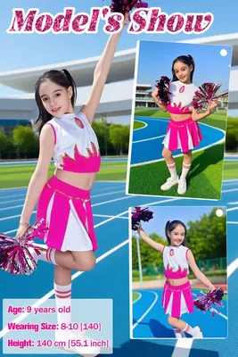 Produktbild von Cheerleader Kostüm rosa 134-140, für Karneval