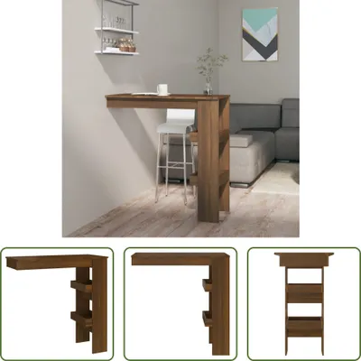 Produktbild von The Living Store Wand-Bartisch Braun Eichen-Optik 102x45x103,5 cm Holzwerkstoff
