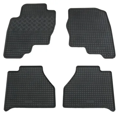 Gummifußmatten Set 4-teilig für Nissan Navara 3 (2007-2010), schwarz