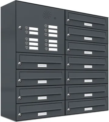 Immagine prodotto di 11 sistema di cassette per le lettere da esterno - da parete campana antracite RAL 7016