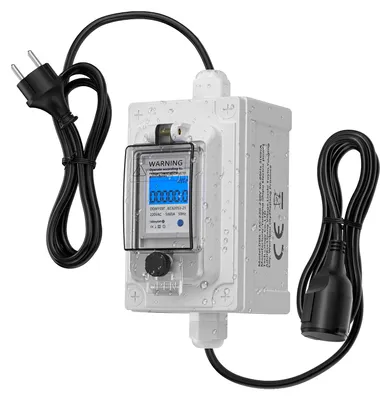 Immagine prodotto di Contatore di energia elettrica, monitoraggio in tempo reale, design impermeabile, colore bianco