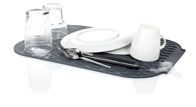 Silikon-Abtropfmatte, rutschfest, 39x27x0,4 cm, grau