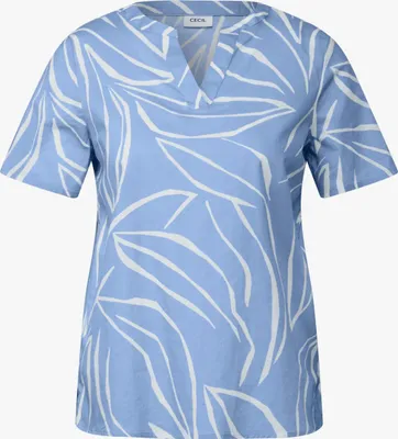 Produktbild von Printed Light Baumwolle Blouse 26980 deep pastel blue Größe L