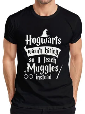 Obrázek produktu pro V Bradavicích mě nenajali, tak místo toho učím mudly Harry Potter Halloween Herren T-Shirt, Schwarz, S