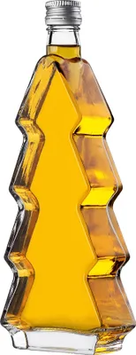Immagine prodotto di Bottiglie di vetro KADAX a forma di albero di Natale, 500ml, 1 pezzo, bottiglie di Natale con tappo a vite, bottiglie di liquore per Natale, bottiglie di liquore vuote da riempire (argento)