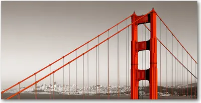 Produktbild von Tulup® Leinwandbild -100x50 cm - Wandkunst - Drucke auf Leinwand - Leinwanddruck  - Sehenswürdigkeiten & Architektur - Rot - San Francisco Brücke
