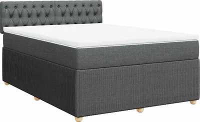 Produktbild von vidaXL Boxspringbett mit Matratze Dunkelgrau 140x190 cm Stoff