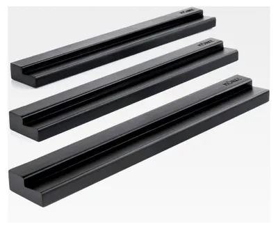Produktbild von 3 Vinyl-Schallplattenregale - Elegante Wandpräsentation Ihrer Schallplatten - Für 3 Schallplatten beliebiger Größe (Schwarz)