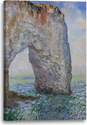 Produktbild von Leinwandbild (70x100cm): Claude Monet - Die Manneporte bei Étretat (1886), echter Holz-Keilrahmen inkl. Aufhänger, handgefertigt in Deutschland