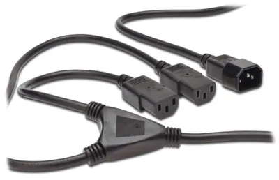 Zdjęcie produktu dla Kabel zasilający PremiumCord 230V, przedłużacz kabla Y M-2x F