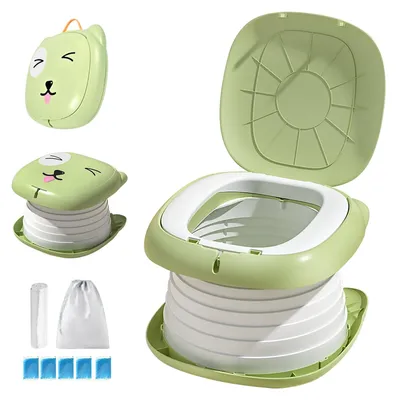 Produktbild von Klapptoiletten – Kompaktes, zusammenklappbares Töpfchen – Reise-Töpfchen für Kinder – Campingtoilette – Tragbares WC – Fördert die Toilettentraining
