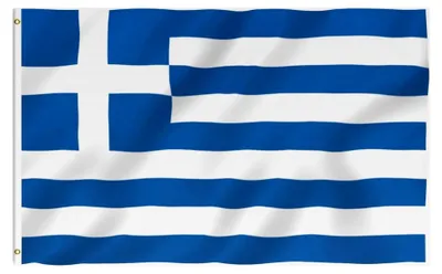 Produktbild von Griechenland Flagge 3x5 Fuß - Lebendige Farben und UV-beständig - Leinwandkopf und doppelte Nähte - Polyester mit Messingösen 3 X 5 Ft