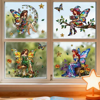 Produktbild von Fensterbilder Feen und Schmetterlinge doppelseitig 120 x 30 cm 1 Bogen