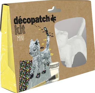Produktbild von Décopatch 5x Mini-Set Katze - Gelb KIT012O