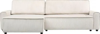 Immagine prodotto di Divano angolare trasformabile e reversibile in velluto a coste "Montaigne" - 3 posti - Beige