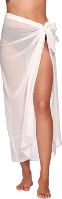 Produktbild von ASKSA Damen Chiffon Bikini Vertuschung Durchsichtiger langer Badebekleidungs Vertuschungsrock, Weiß