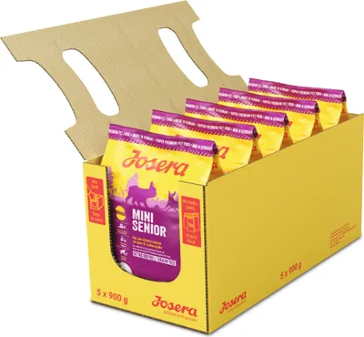 Produktbild von Josera MiniSenior Getreidefreies Trockenfutter für ausgewachsene Hunde kleiner Rassen 5 x 900g