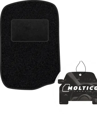 Produktbild von moto-MOLTICO Fahrer Fußmatte Auto Velours Fahrerseite Autoteppiche Schwarz Fahrermatte 1-teilig passend für Seat Toledo I 1991-1999