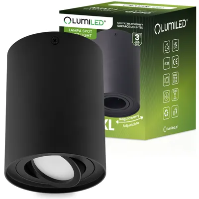 Produktbild von LUMILED Aufbauleuchte Aufbauspot Aufbaustrahler Aufbauleuchte Aufputz GU10 LED Deckenspot Downlight schwenkbar Deckenlampe Rund Schwarz 125 mm