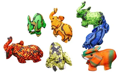 Produktbild von Handgefertigte Sandtiere aus Stoff – ca. 7 cm, Modell:Elefant