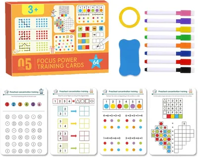 Produktbild von Konzentrationskarten für Kinder, wiederverwendbar, 30 Blatt, Lernspiel für Schreiben und Logik